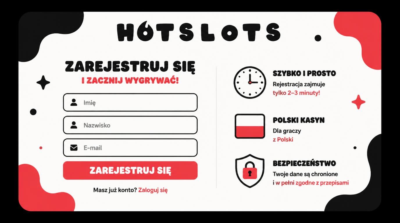 Interfejs rejestracji kasyna z Polski z polską flagą i symbolem bezpieczeństwa